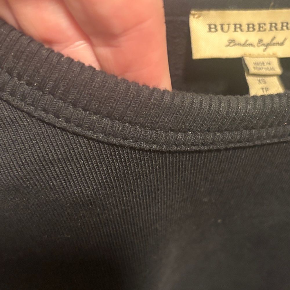 Burberry Black Crewneck Sweatshirt XS with raised circular logo EUC - Picture 3 of 6